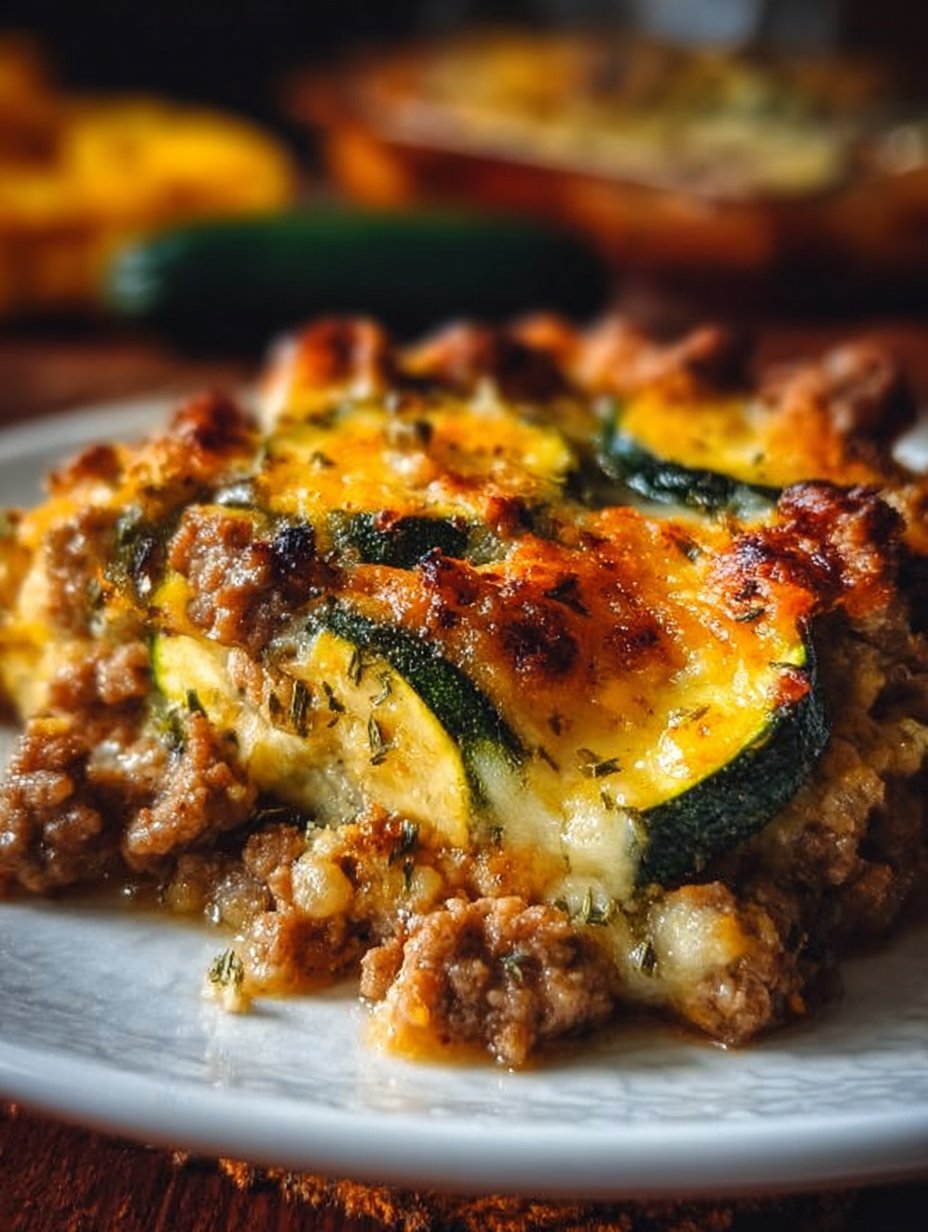 Savory Ground Turkey Zucchini Casserole