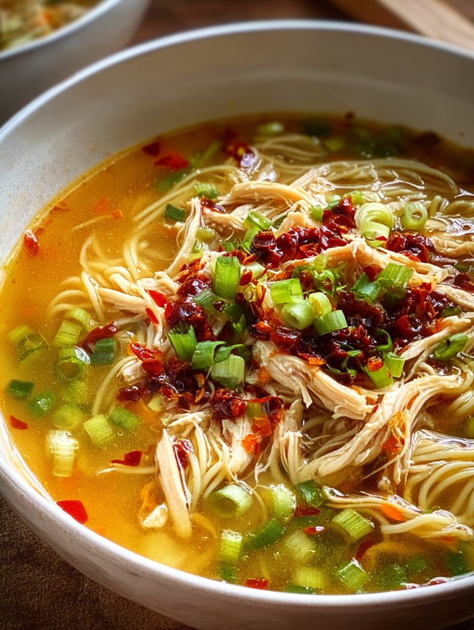Classic Ginger Garlic Chicken Noodle Soup