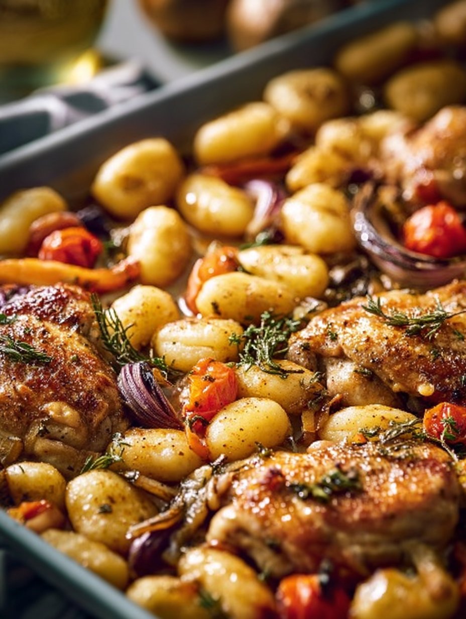 Sheet Pan Chicken Scarpariello with Gnocchi