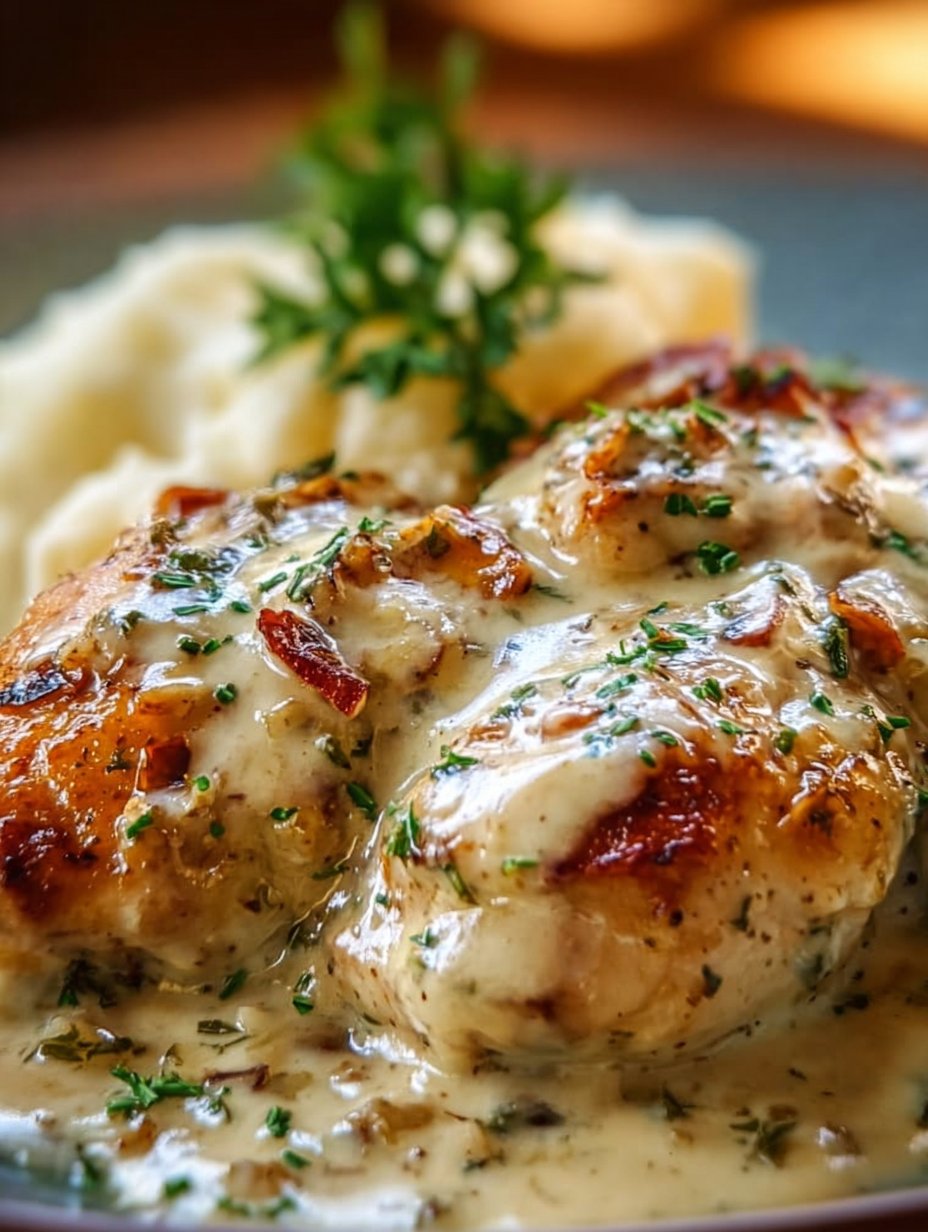 Smothered Cheesy Sour Cream Chicken