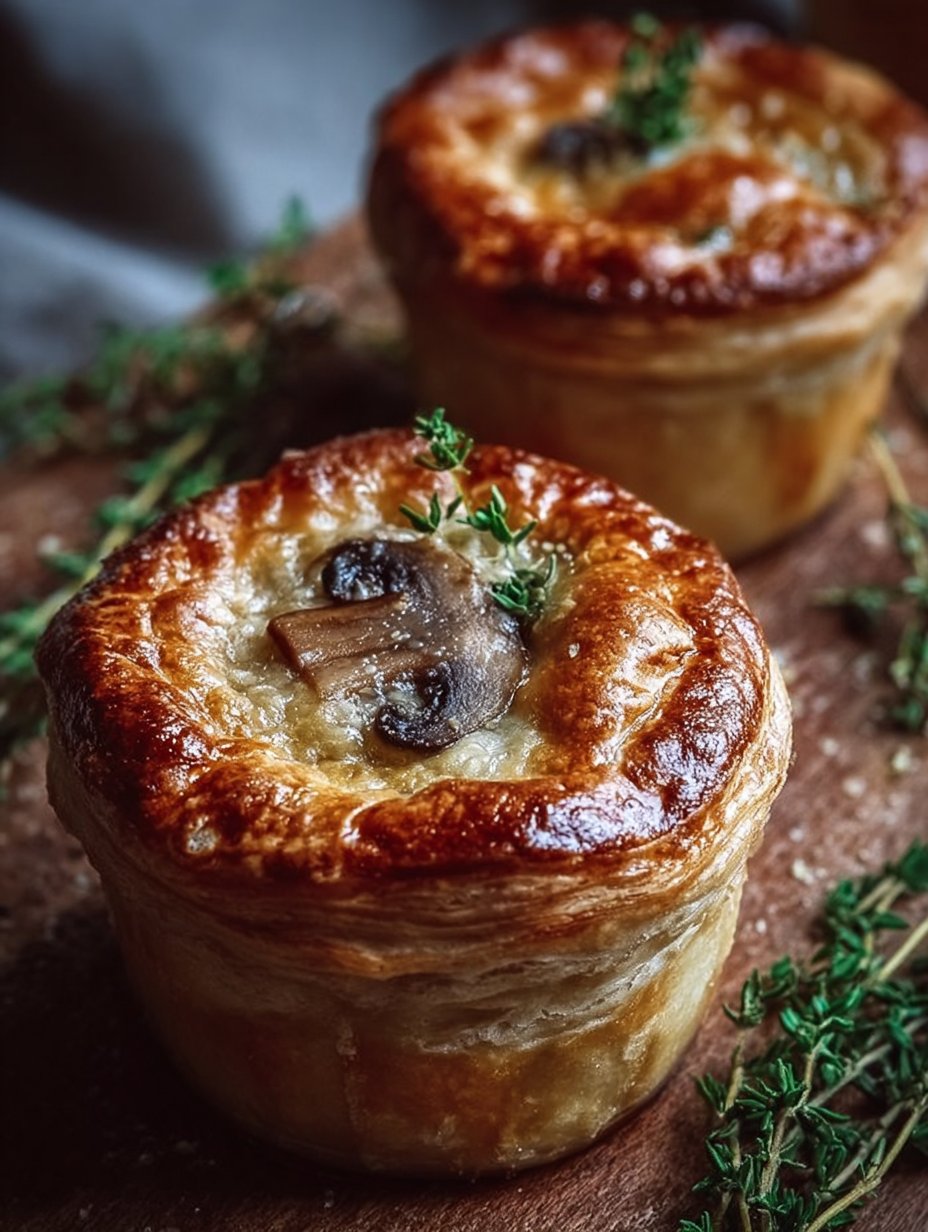 Mini Mushroom and Gruyère Pot Pies with Thyme
