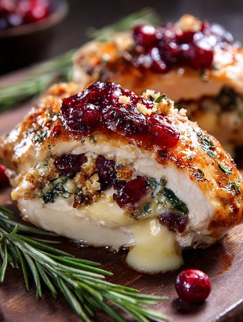 Impressive Cranberry Brie Stuffed Chicken
