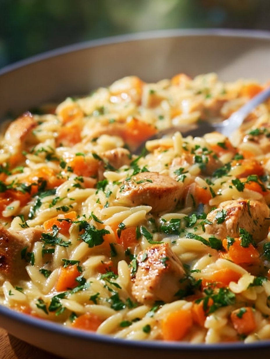 Creamy Chicken Pot Pie Orzo