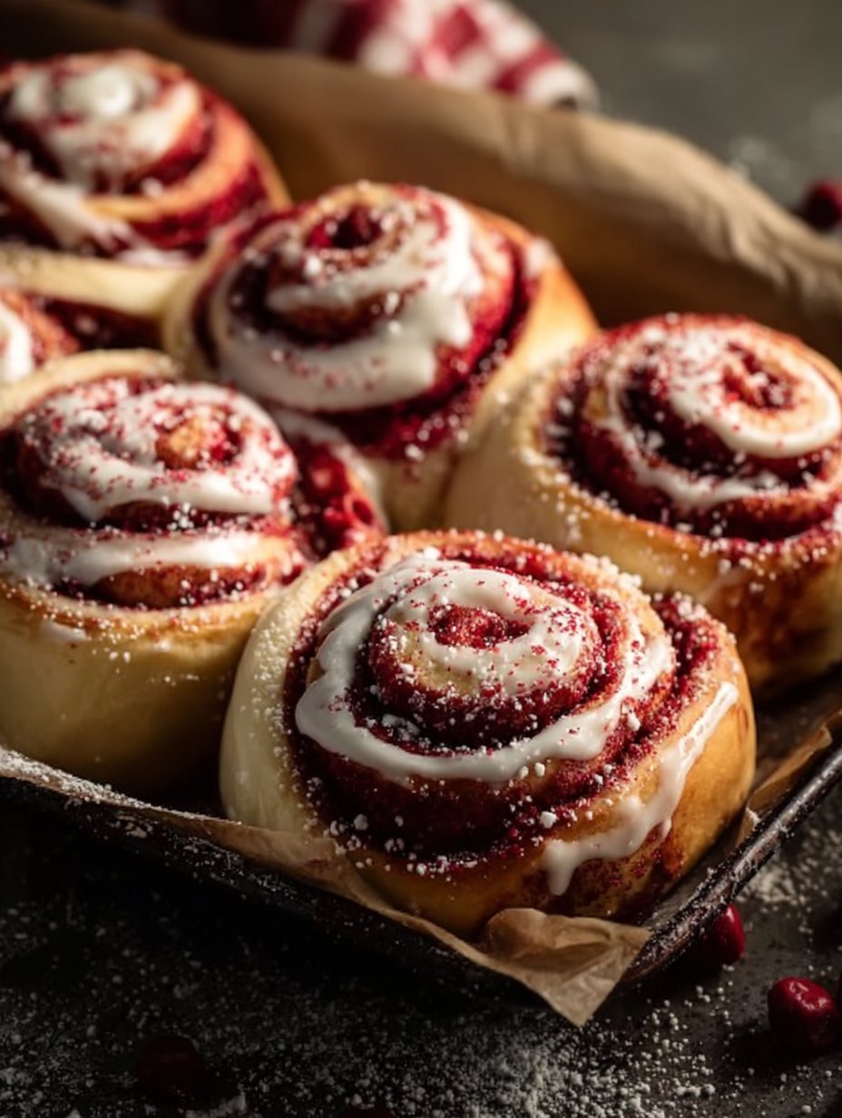 Red Velvet Cinnamon Rolls | The Perfect Christmas Morning Treat