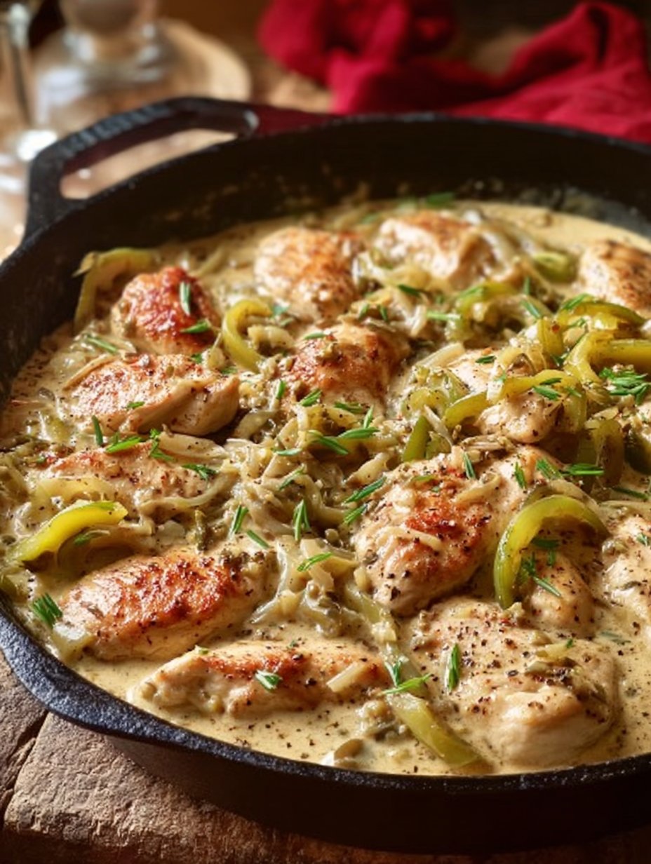 Creamy Pepperoncini Chicken Skillet
