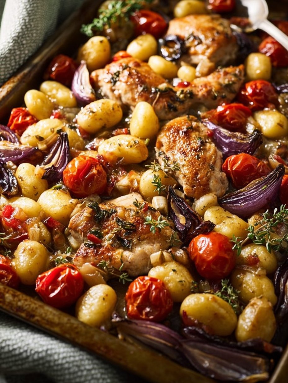 Sheet Pan Chicken Scarpariello with Gnocchi