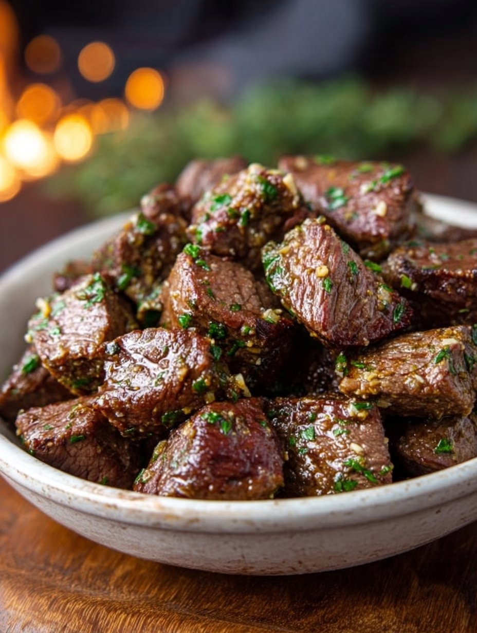 Crockpot Garlic Butter Steak Bites
