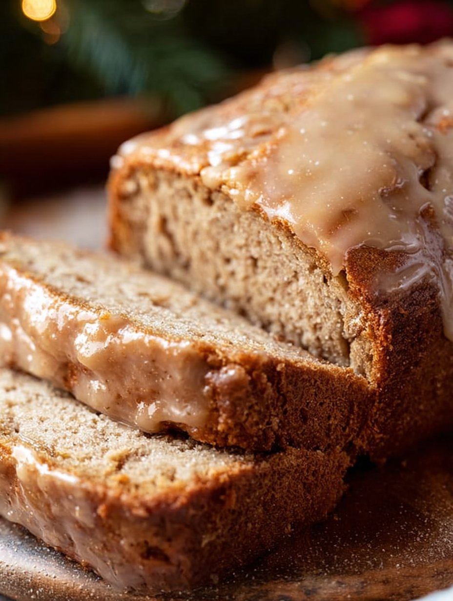 Glazed Eggnog Banana Bread