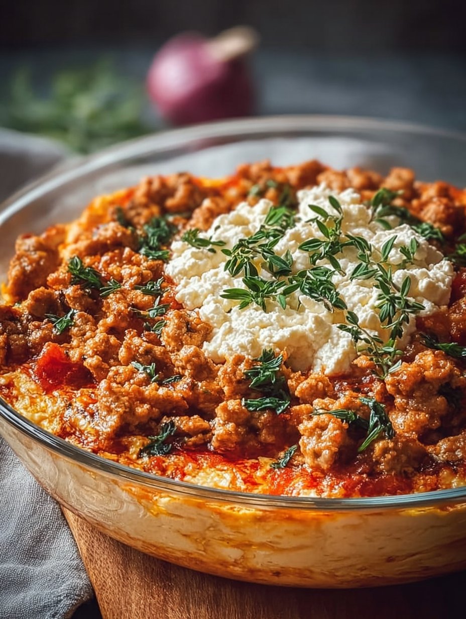 Ground Turkey Cottage Cheese Bake