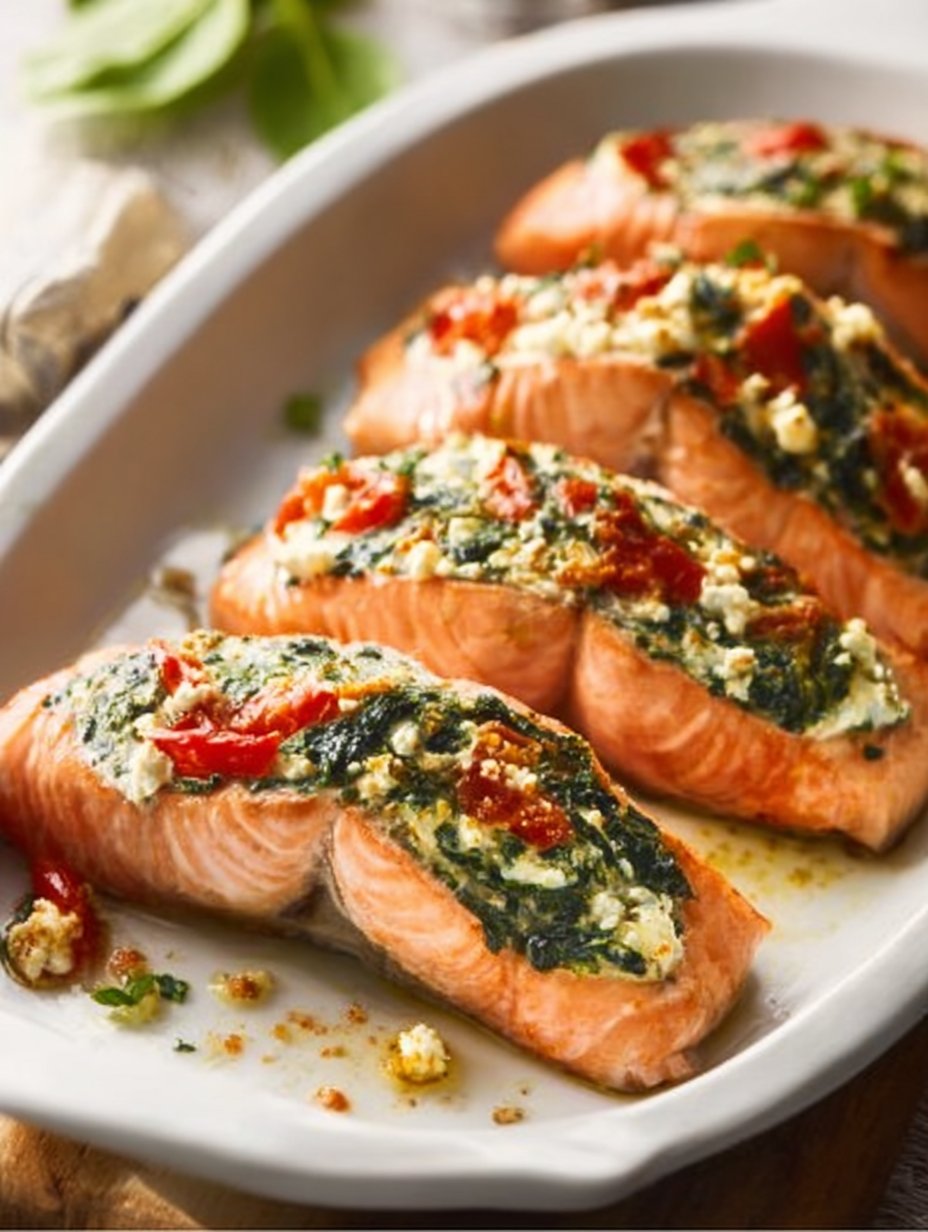 Stuffed Salmon With Spinach & Feta (30 minutes!)