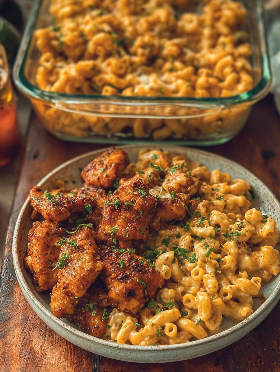High-Protein Honey Garlic Butter Chicken with Mac & Cheese