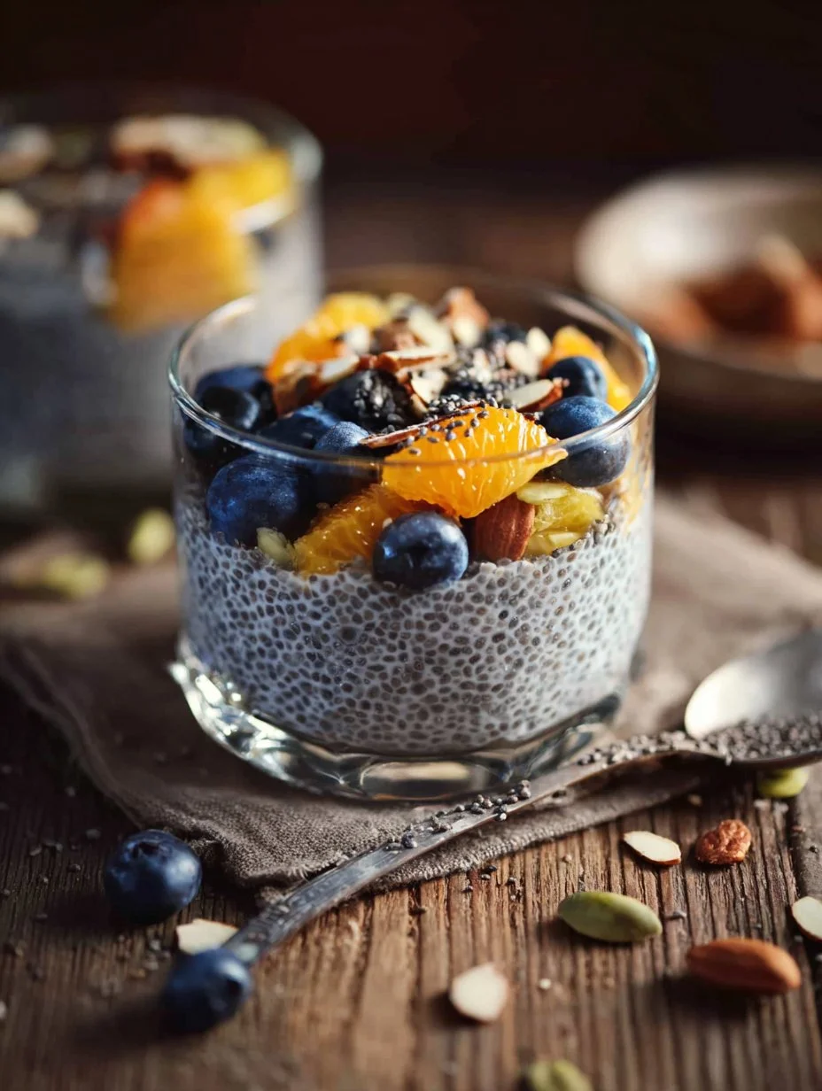 Delicious Coconut Chia Pudding in a bowl with fresh toppings