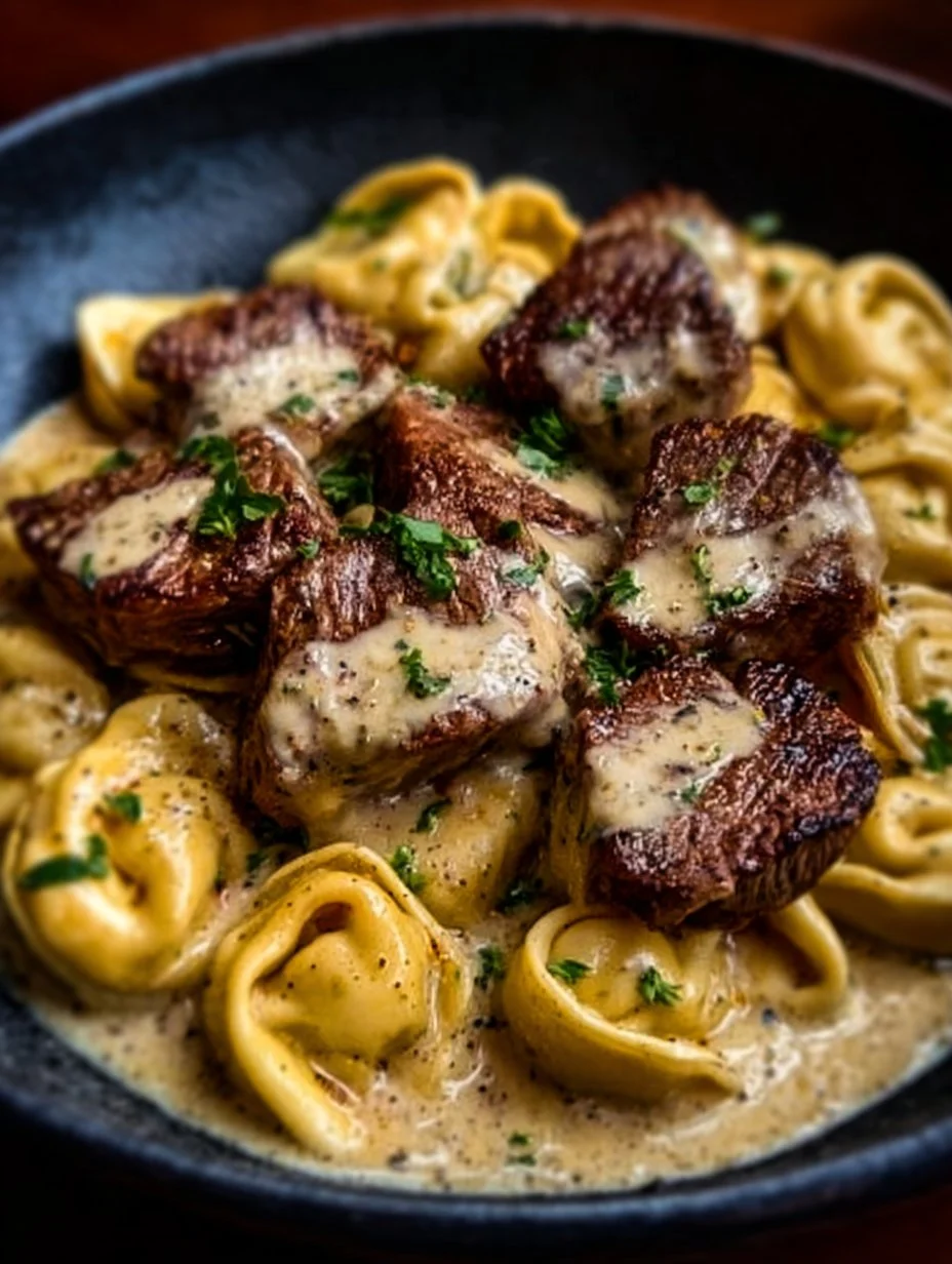 Cracked Garlic Steak Tortellini in Creamhouse Sauce Bliss