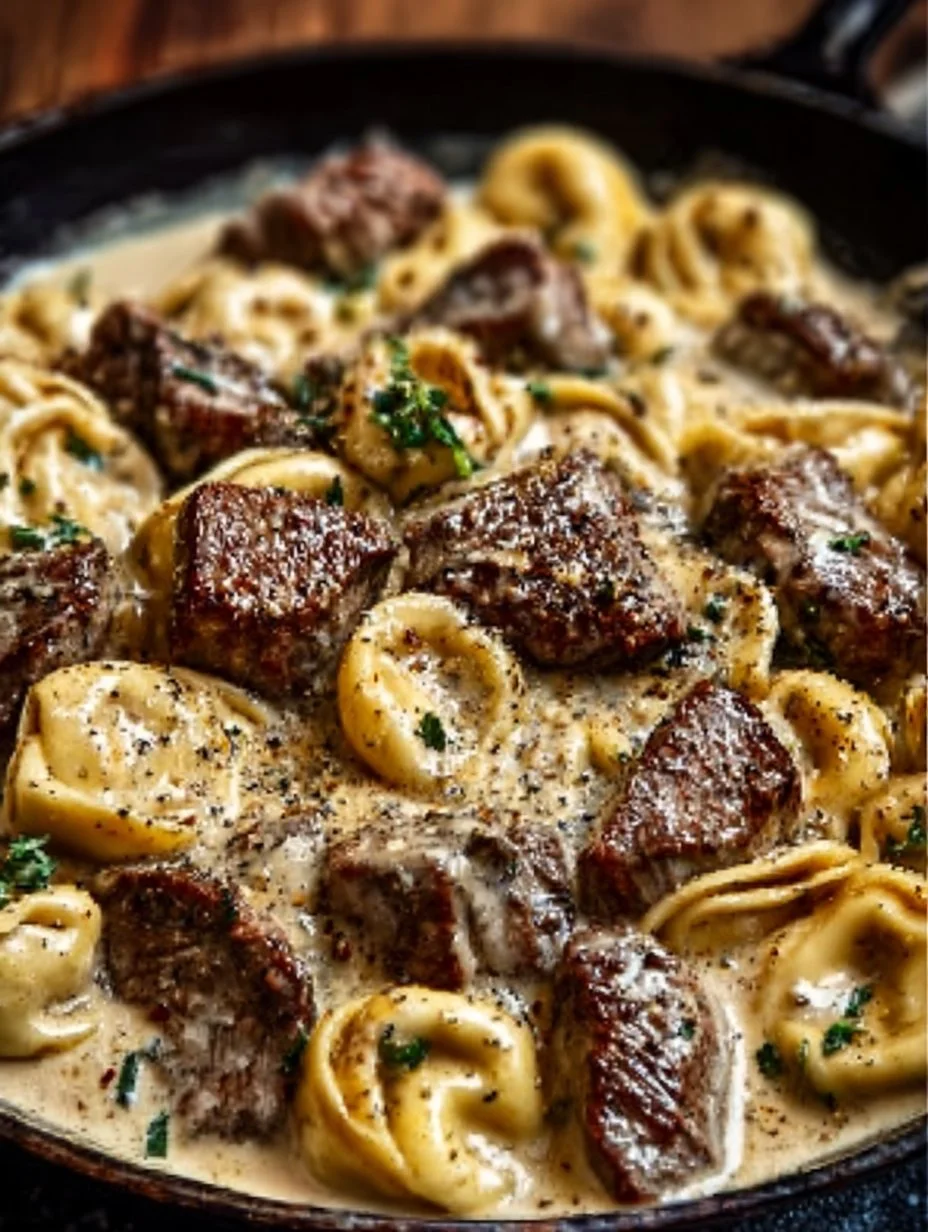 Cracked Garlic Steak Tortellini in Creamhouse Sauce Bliss