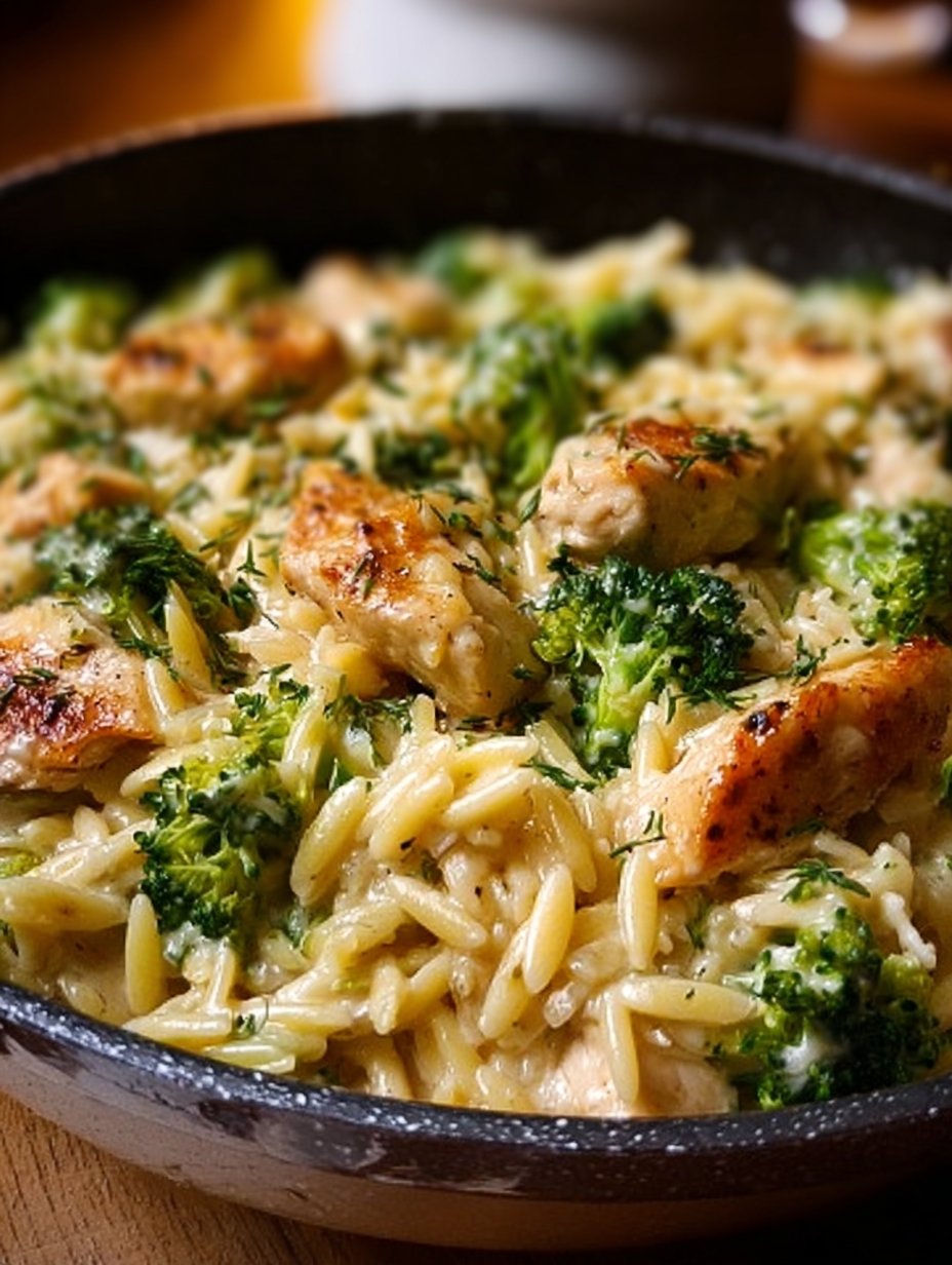 Creamy Chicken and Broccoli Orzo
