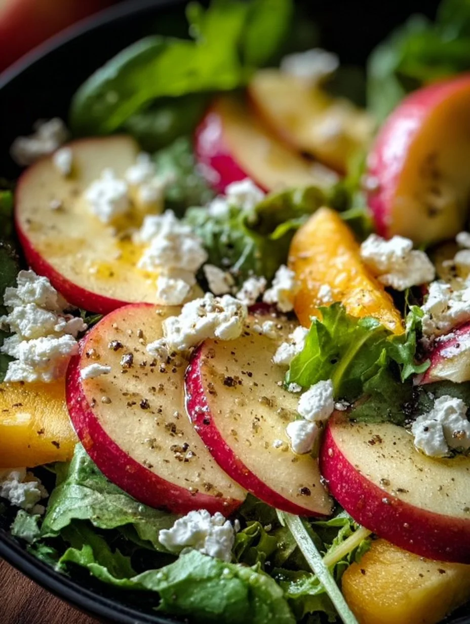 Honeycrisp Apple and Feta Salad with fresh ingredients on a plate