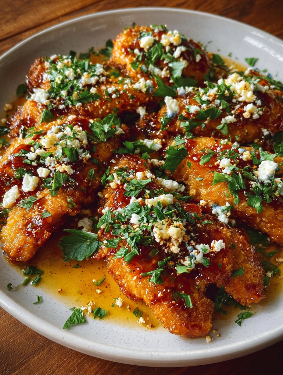 Crispy Hot Honey Feta Chicken