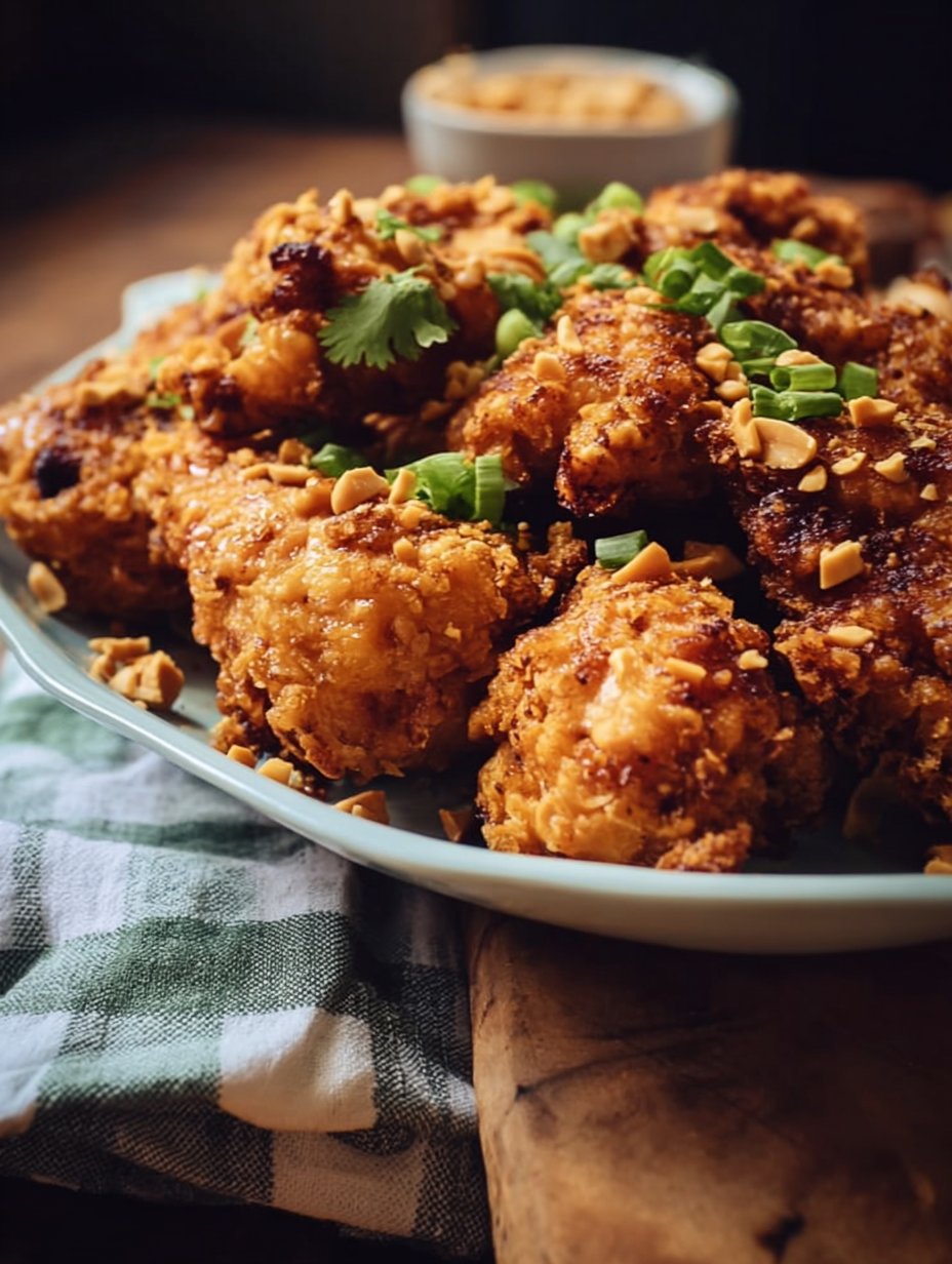 Crispy Air Fryer Peanut Chicken