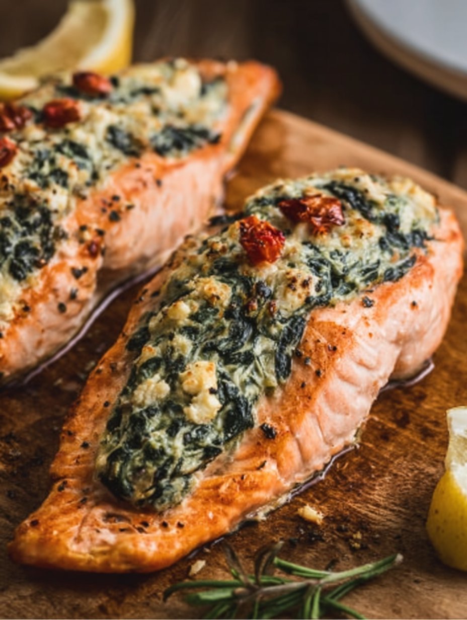 Stuffed Salmon With Spinach & Feta (30 minutes!)