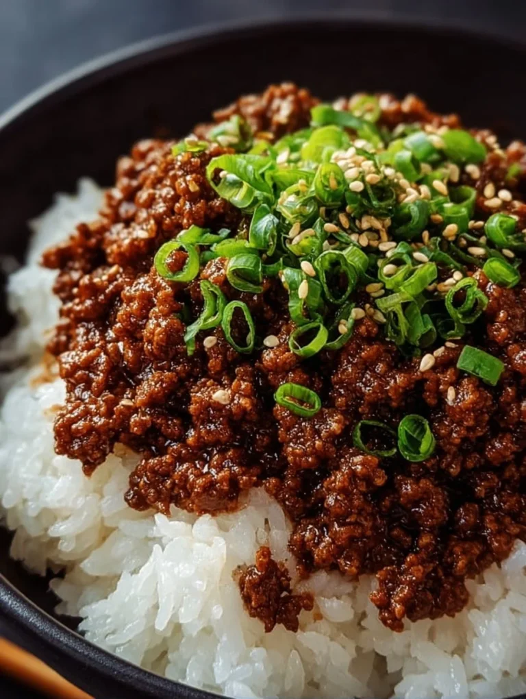 Delicious Korean Ground Beef Bowl topped with fresh vegetables and rice