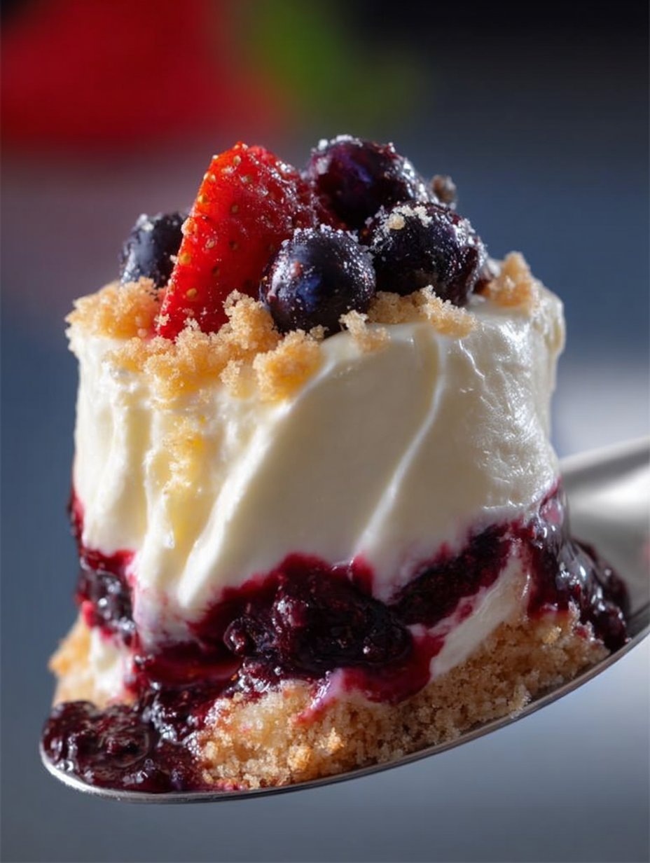 White Choco-Cheesecake Triple Berry Pudding Cups