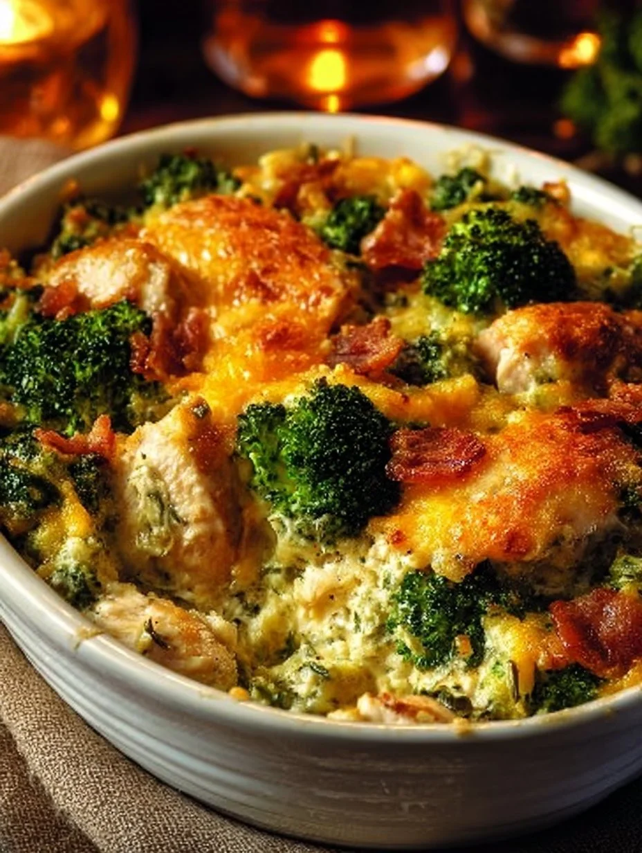 Delicious low carb chicken casserole with vegetables and cheese