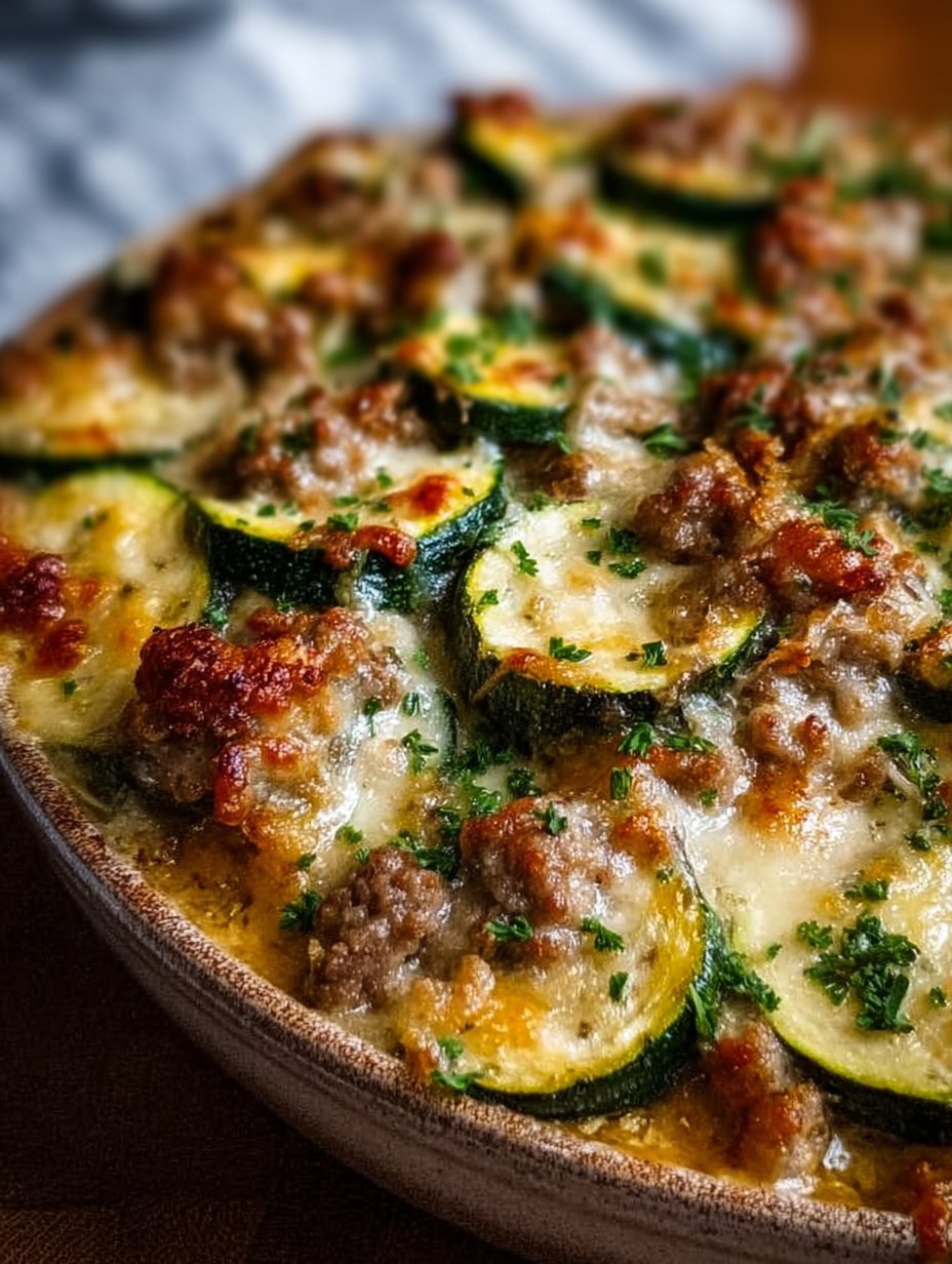 Savory Ground Turkey Zucchini Casserole