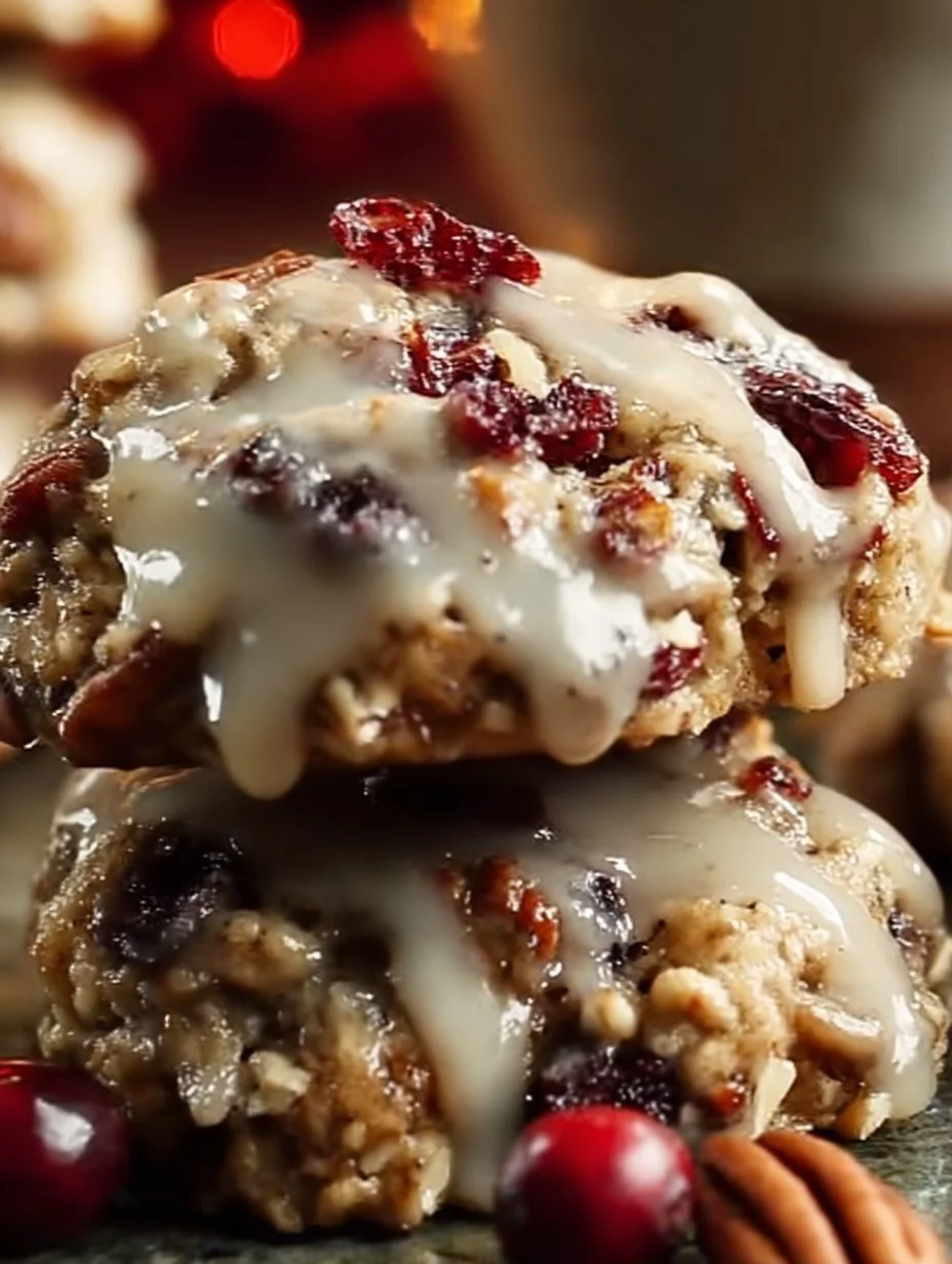 No-Bake Cranberry Pecan Cookies on a decorative plate with nuts and cranberries