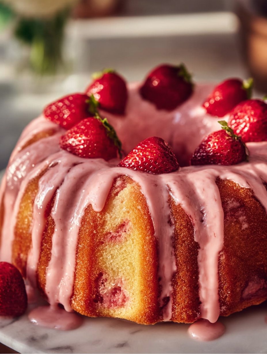 Strawberry Milkshake Pound Cake