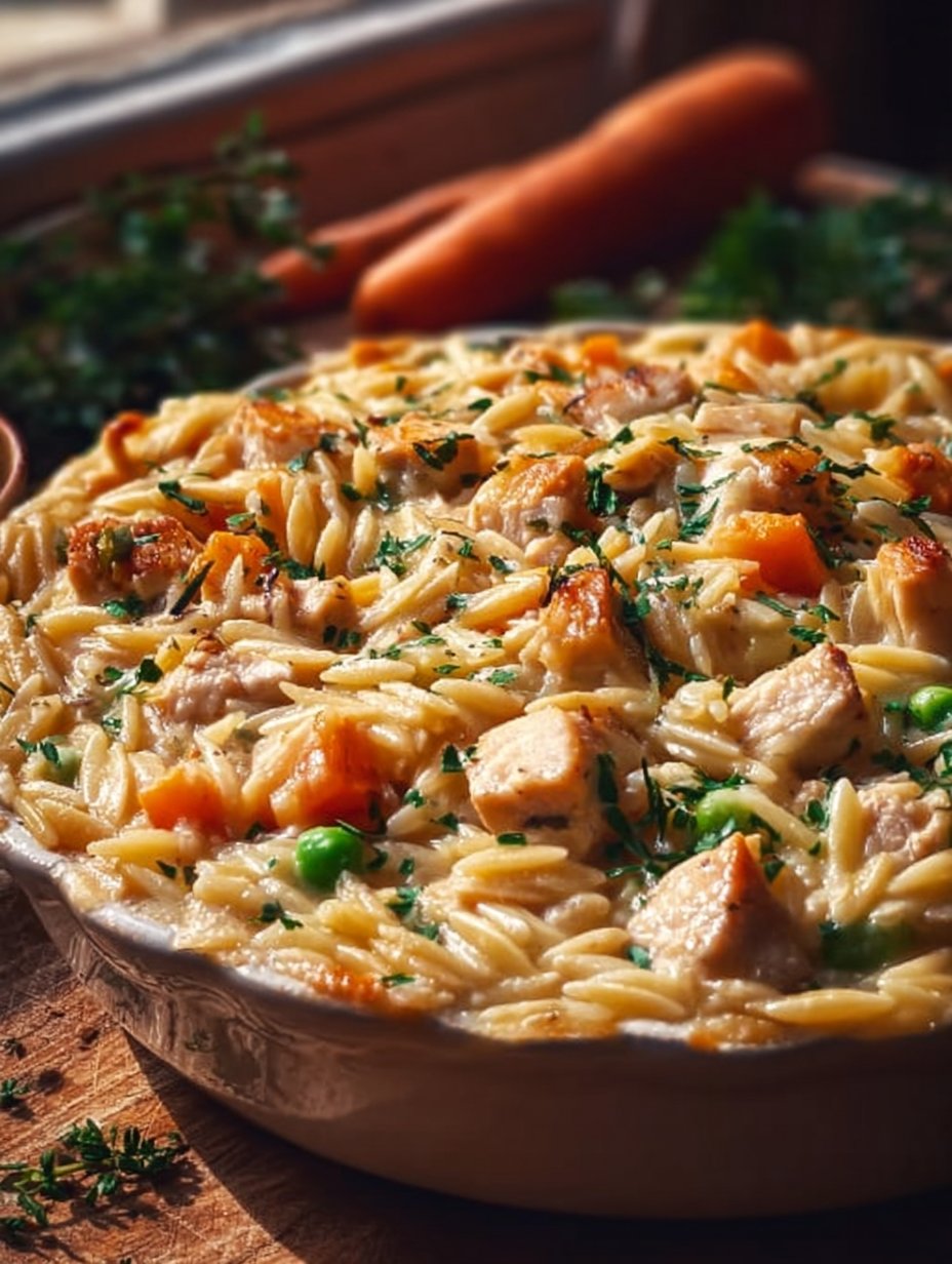 Creamy Chicken Pot Pie Orzo