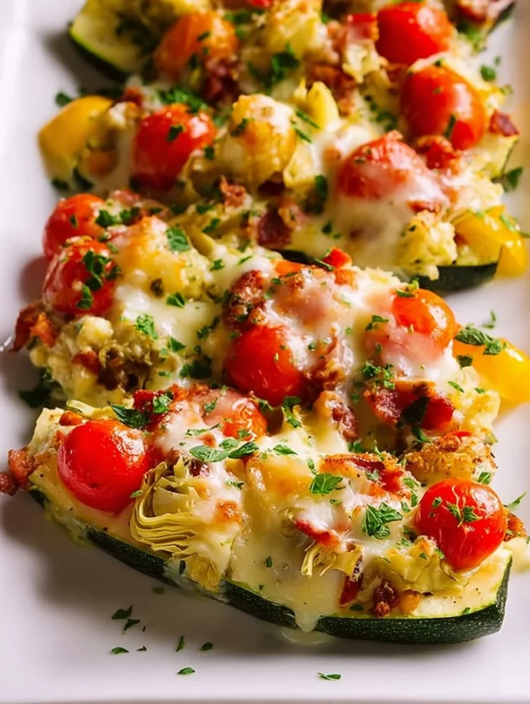 One-pan baked Italian chicken with colorful vegetables ready to serve.