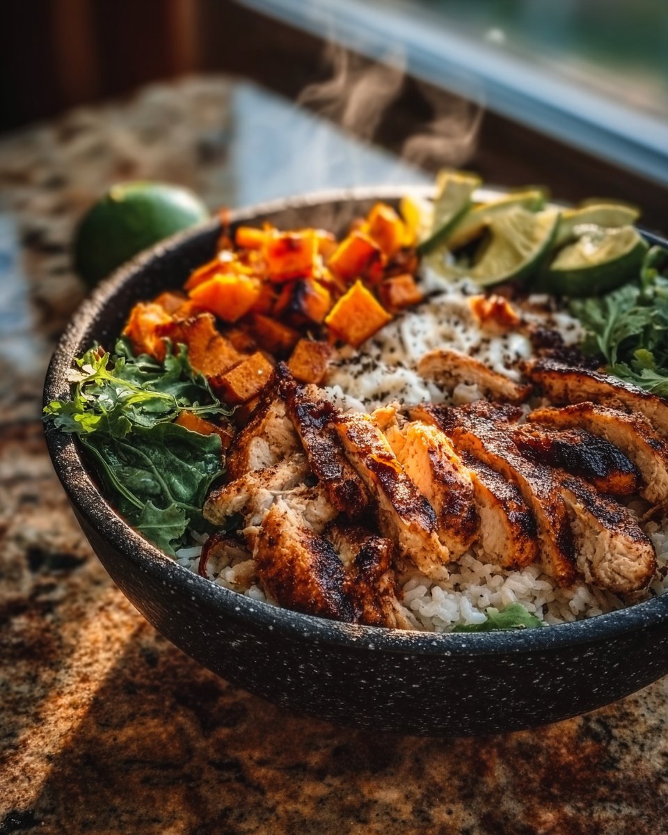 Healthy Chicken & Sweet Potato Rice Bowl