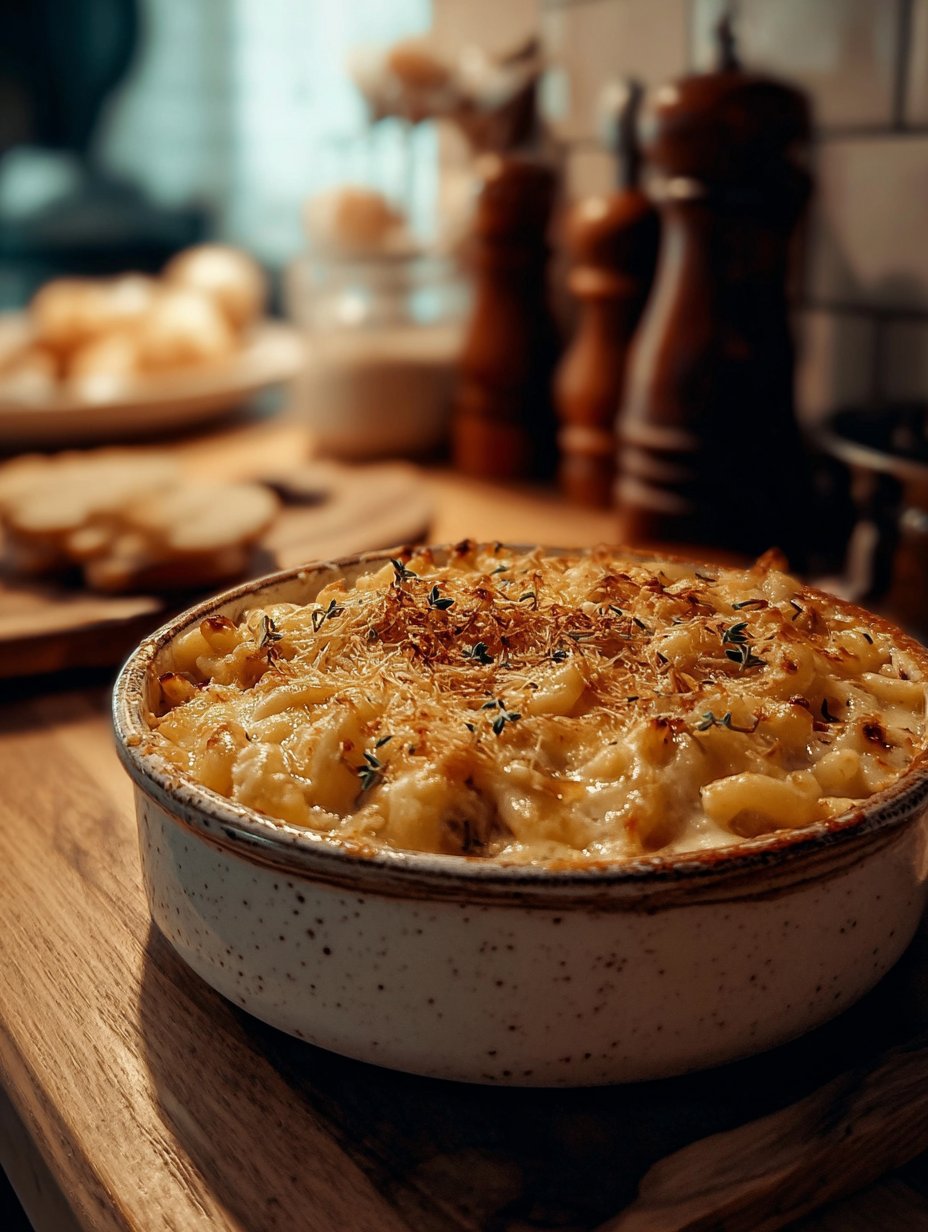 French onion soup mac and cheese