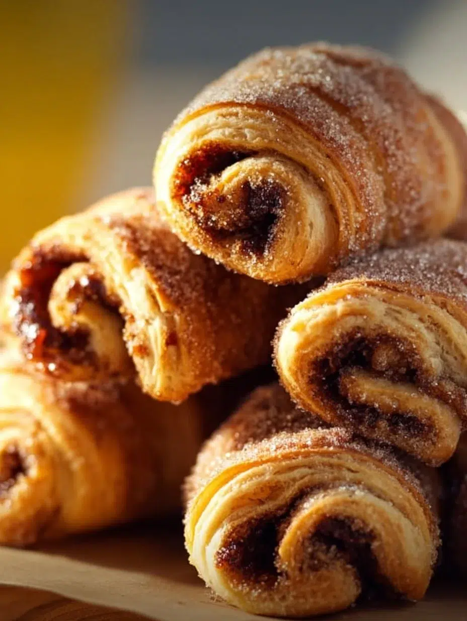 Freshly baked Rugelach pastries with sweet fillings