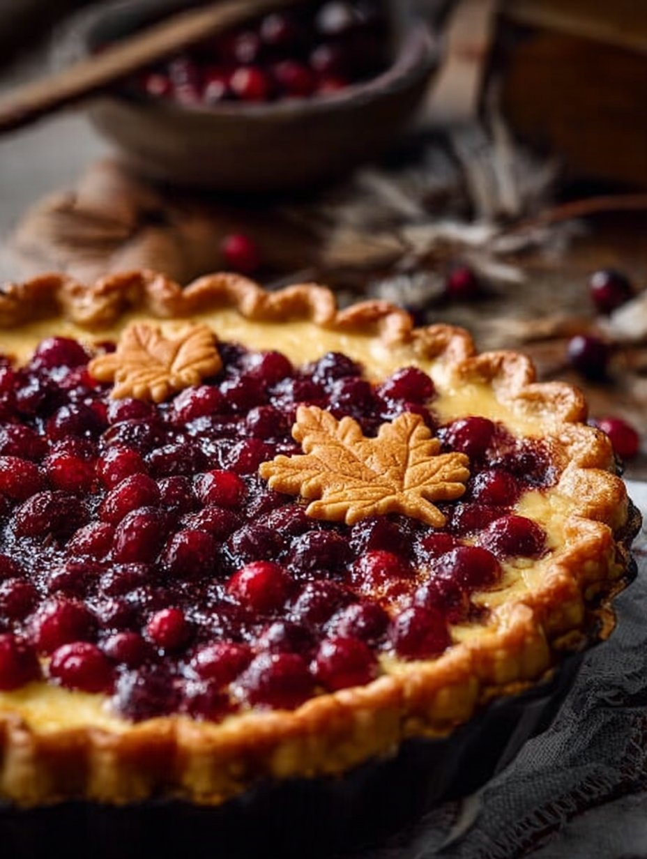Cranberry Orange Custard Pie