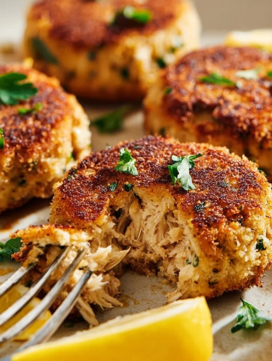 Delicious tuna melt patties served on a plate with garnishes