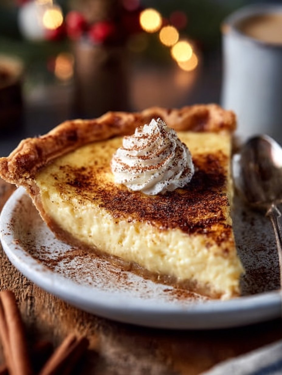 Christmas Eve Cinnamon-Vanilla Custard Pie – Creamy Holiday Dessert Magic