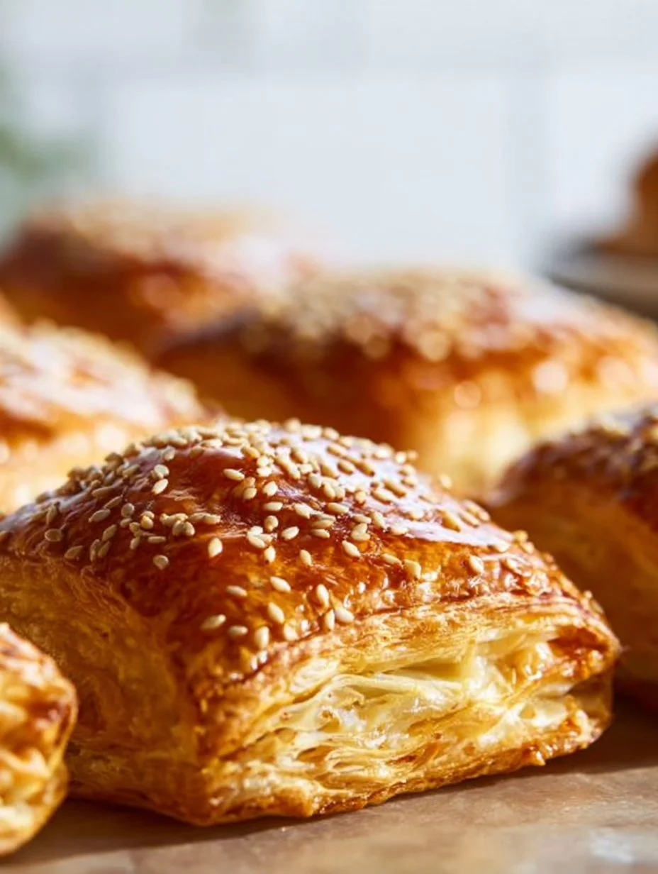 Vegan potato puff pastries served on a plate, garnished for a delicious meal.