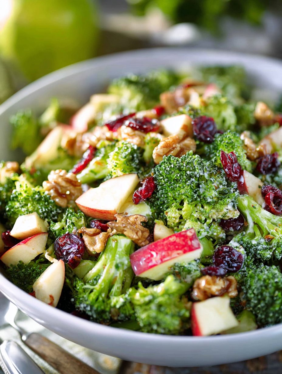 Broccoli Salad with Apples, Walnuts, and Cranberries