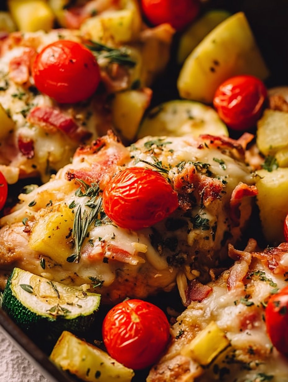 One-pan Baked Italian Chicken and Vegetables