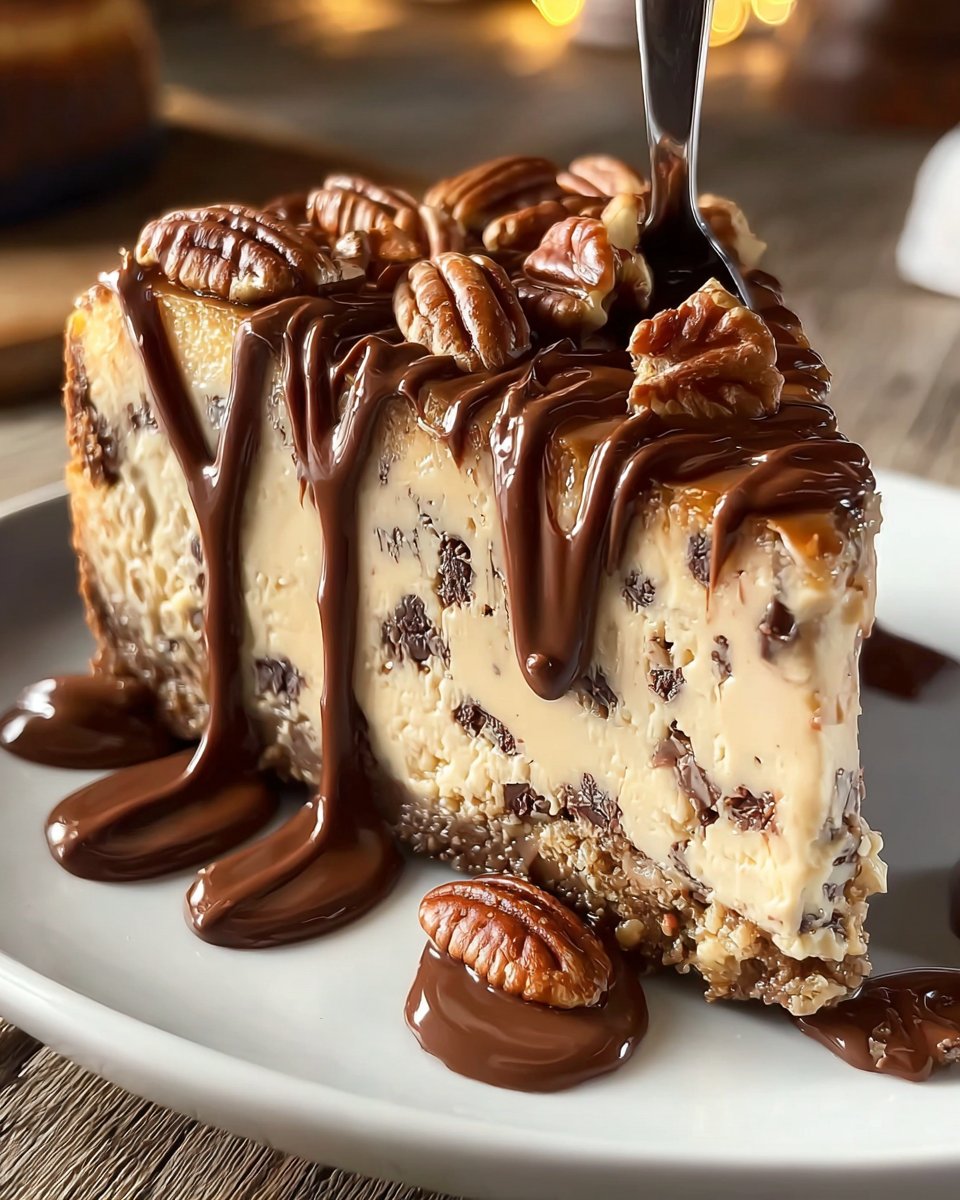 Caramel Pecan Chocolate Cheesecake
