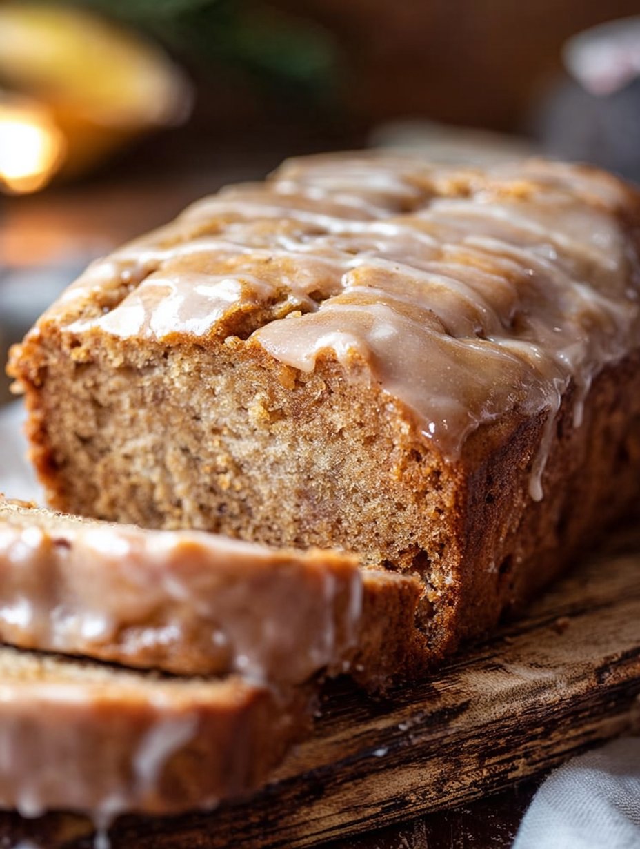 Glazed Eggnog Banana Bread