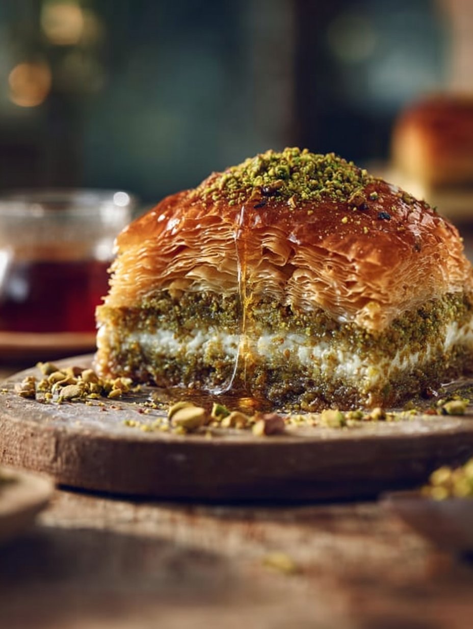 Baklava Pistachio Cheesecake