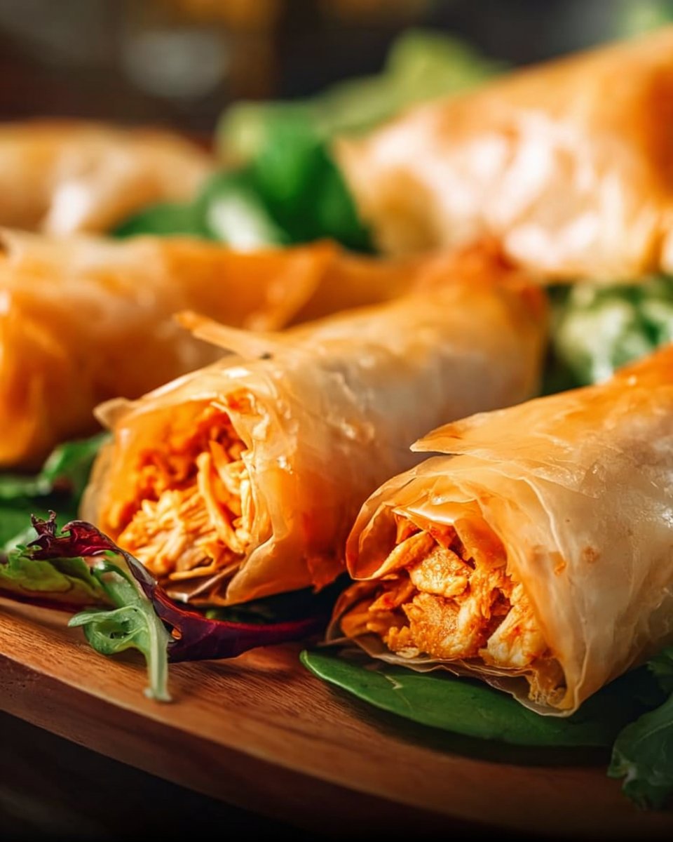 Buffalo Chicken Phyllo Wraps