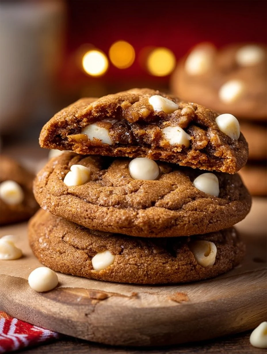 Bakery Style Gingerbread White Chocolate Chip Cookies