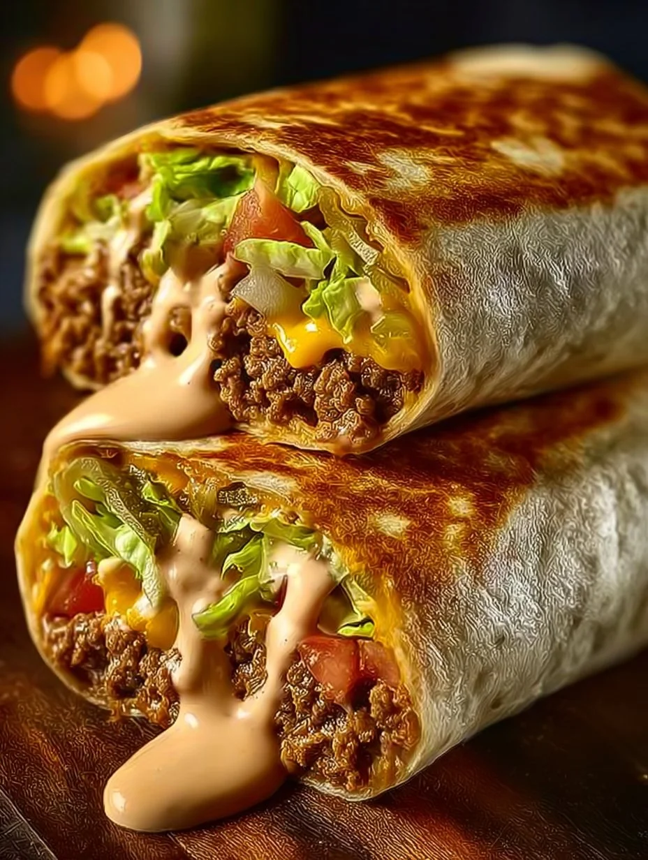 Big Mac Wraps with lettuce, cheese, and special sauce in a tortilla