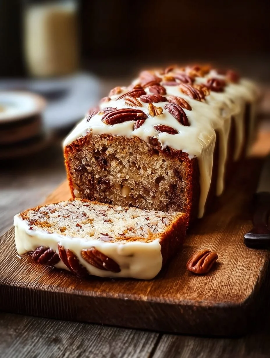 Butter Pecan Cake Loaf with Cream Cheese Icing