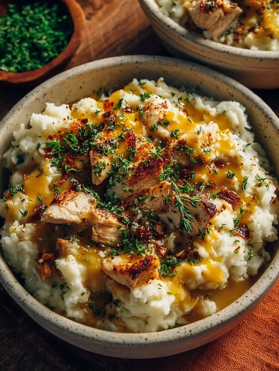 Chicken Mashed Potato Bowls