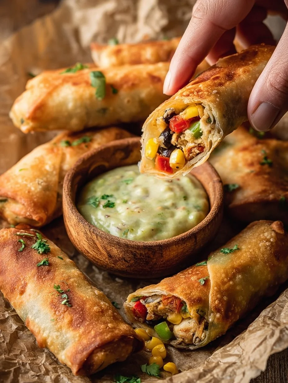 Crispy Southwest Eggrolls from Chili's served with dipping sauce