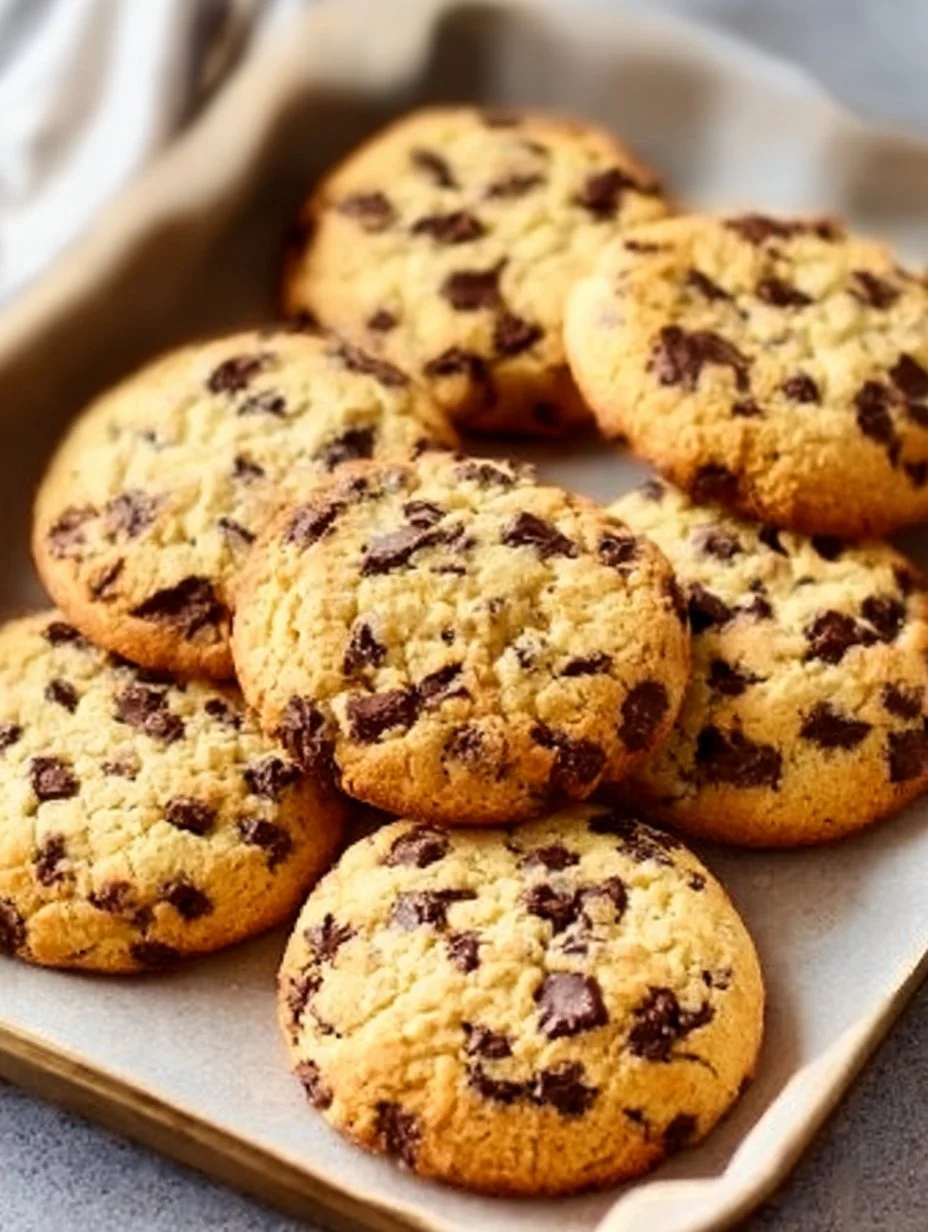 Chocolate chip and toffee shortbread cookies on a plate